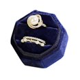 thumbnail image 1 of Octagonal Velvets Rings Box Vintage Jewelry Necklace Storage Case For Wedding-Dual Ring-Dark Blue-Product code 58206 Single ring Dark Blue, 1 of 5