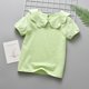 thumbnail image 2 of Gibobby Camisa De verano Camiseta de verano para niñas, pequeña, , de manga corta, con cuello redondo, Color sólido, informal, exclusiva para la playa de 0 a 6 años （Verde， 5-6 Años), 2 of 5