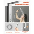 thumbnail image 3 of VEVOR Shower Panel Tower System with Rainfall Shower Head, 53 in Brushed Stainless Steel Shower Column, 3-Function Faucet, High Pressure Wall-Mount Rain Massage System, with Large Body Jet, Handheld, 3 of 10