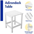 thumbnail image 4 of FODINGHILL Outdoor Side Table Set of 2,All Weather HDPE Adirondack Patio Table,Square End Table for Pool Balcony Deck Porch Lawn Backyard,White, 4 of 9