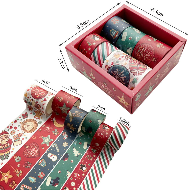 Travelwant 6Packs Christmas Holiday Washi Tape Merry Christmas Glod Foil  Decorative Washi Tape Assortment for Xmas - Party Favors Supplies, Bullet