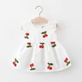 thumbnail image 2 of Zwiiyzr Boho Baby Dress Toddler Girl Summer Sleeveless Fruit Embroidered Little Flying Sleeve Dress for 6 Months-3 Years Baby Clothes White, 2 of 3