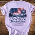 thumbnail image 7 of Where the Spirit of the Lord Is Shirt, American Flag Cross 250th Tee, Comfort Colors® Christian USA T-Shirt, 7 of 7