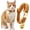 Coffee Color, variant on Velvet Cat Collar with Bell, Adjustable Luxury Kitten Collar, Non-Breakaway Secure ID Collar for Cats and Kittens, Soft Plush Fabric(White)