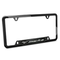 iPick Image for Ford Mustang Mach-E Real Carbon Fiber insert Gunmetal Stainless Steel License Plate Frame, Official Licensed