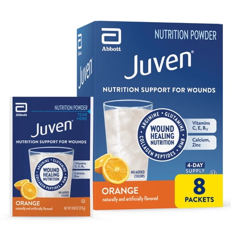 Juven Therapeutic Nutrition Drink Powder, Orange, 8 Packets