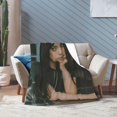thumbnail image 5 of Jenna Actors Ortega Blanket Throw Blanket Soft Microfiber Blankets for Living Room Couch Sofa Bedroom 50"x40", 5 of 6