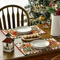 thumbnail image 3 of mubwai Gingerbread Candy Cane Christmas Placemats Set of 6, 12x18 Inch Seasonal Table Mats for Party Kitchen Dining Decoration, 3 of 6