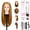 Gold B, variant on Mannequin Head with 90% Human Hair, 24" Hair Doll Head for Cosmetology & Hairdresser, Real Hair Manikin Doll Styling Head, Hairdressing Training Braiding Head with Table Clamp (Drak Brown)