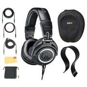 Audio-Technica ATH-M50x Professional Monitor Headphones - Black Bundle w/ Case