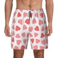 thumbnail image 2 of Picia Pink Hearts1 pattern Mens Swim Trunks with Compression Liner Stretch Beach Shorts Quick Dry with Zipper Pockets No-Chafing Board Shorts-XX-Large, 2 of 9