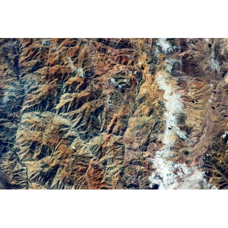 San Juan Argentina - Satellite view of Andes Mountain range in San Juan Province, Argentina Print Wall Art