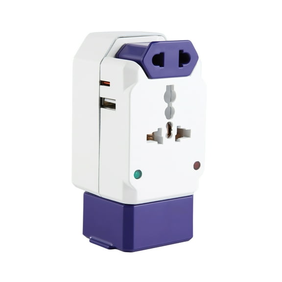 Protege All in One Worldwide Travel Adapter with 1 USB Port. Use with up to 4 devices at once, type A and C