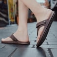 thumbnail image 4 of CPNG Men Flip Flops Leather Open Toe Thong Sandals Fashion Comfy Orthopedic Sandals Slip-on Indoor Outdoor Beach Flip-Flop Sandals Toe Corrector Slippers, 4 of 6