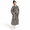 Black-Medium, variant on Rainbow Medium Striped Long Plush Fuzzy Warm Bathrobe for Women