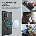 thumbnail image 2 of Dteck Magnetic Case for Samsung Galaxy S22 Ultra 5G, Compatible with MagSafe, Translucent Matte Back Shockproof Phone Cover,Black, 2 of 8