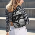 thumbnail image 5 of Bingfone Running Horse Print Canvas College Laptop Backpack, Large Capacity Lightweight College Bookbag Casual Daypack-Small, 5 of 5