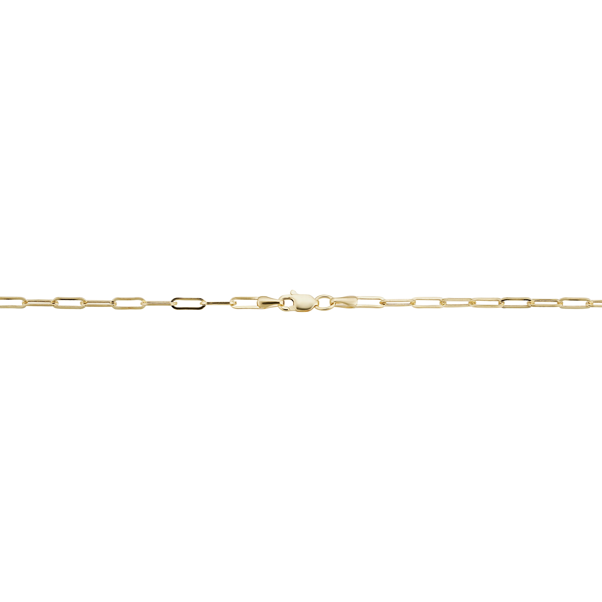 Au Naturale 14k Yellow Gold Paperclip Chain Ankle Bracelet for Women (2.5 mm, 10 inch)