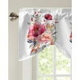 thumbnail image 4 of Peony Flower Leaves Window Curtain Living Room Kitchen Cabinet Tie-up Valance Curtain Rod Pocket Valance, 4 of 6