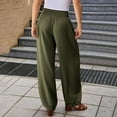 thumbnail image 7 of biudgviw Palazzo Pants for Women Smocked High Waisted Summer Pants with Pockets Baggy Comfy Linen Pants Travel Vacation Outfits, 7 of 7