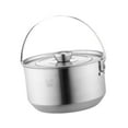 thumbnail image 3 of yotijay Camping Hanging Pot Camping Pot 4500ml for 6-8 People Open Fire Picnic Pot Large, 3 of 9