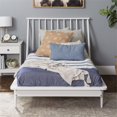 thumbnail image 3 of Twin Mid Century Solid Wood Spindle Bed in White, 3 of 13