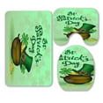 thumbnail image 1 of ABPHQTO Green Clover - Juego de alfombras de baño de 3 piezas, alfombrilla de contorno y tapa de inodoro, 1 of 2