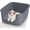 Grey, variant on Large Cat Litter Box High Sided Entry Cat Litter Pan 50 x 40 x 22 CM, Anti-Splashing Deep Tall Cat Boxes for Indoor Cats Basics Kitty Litter Box (Grey)