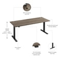 thumbnail image 6 of Move 60 Series 72W Adjustable Standing Desk in Modern Hickory - Engineered Wood, 6 of 7