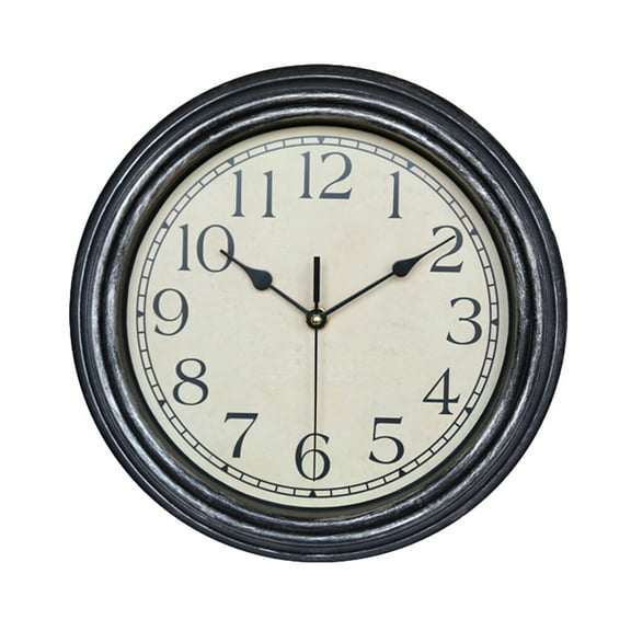 STRANDCHIC Silent Sweep Quartz Wall Clock Wood-Like Round Frame for Office Home Decor Modern Design