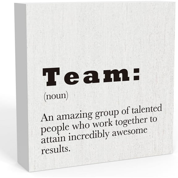 Wooden Box 5x5 Inch Team Definition Wooden Box Sign Office Desk Decor Motivational Wood Box Sign Decorative Rustic Farmhouse Decor