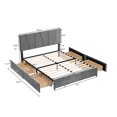 thumbnail image 4 of uhomepro Storage Queen Bed Frame, Modern Upholstered Platform Bed with Headboard, 4 Drawers, Heavy Duty Bed Frame Bedroom Furniture with Wood Slats Support, No Box Spring Required, Grey, 4 of 9