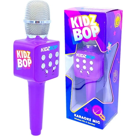 Move2Play Kidz Bop Bluetooth Karaoke Microphone Gift, The #1 Music Brand For Kids, Toy For 4, 5, 6, 7, 8, 9, 10 Year Old Girls and Boys