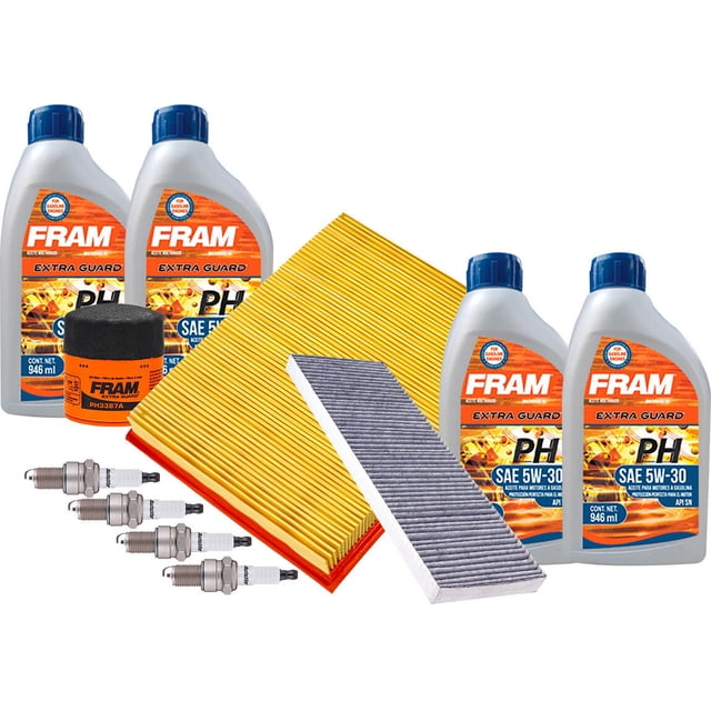 Kit De Afinación Con Aceite 5W30 Mineral, Bujías Cobre, Filtro De Aire, Filtro De Aceite Y Filtro De Cabina 11 Piezas Compatible con Chevrolet Chevy L4 1.6L DE 1994 A 2012