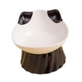thumbnail image 2 of Porcelain Cat Food Bowls, Feeding Skid Water Bowls High Foot Snack Bowl Tilted Raised Cat Dish for Indoor Cats, Small Dogs Kitty Travel Black, 2 of 8