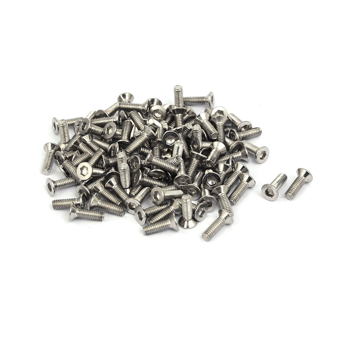 M2.5x8mm Grade 10.9 Countersunk Head Hex Socket Cap Screw Silver Tone