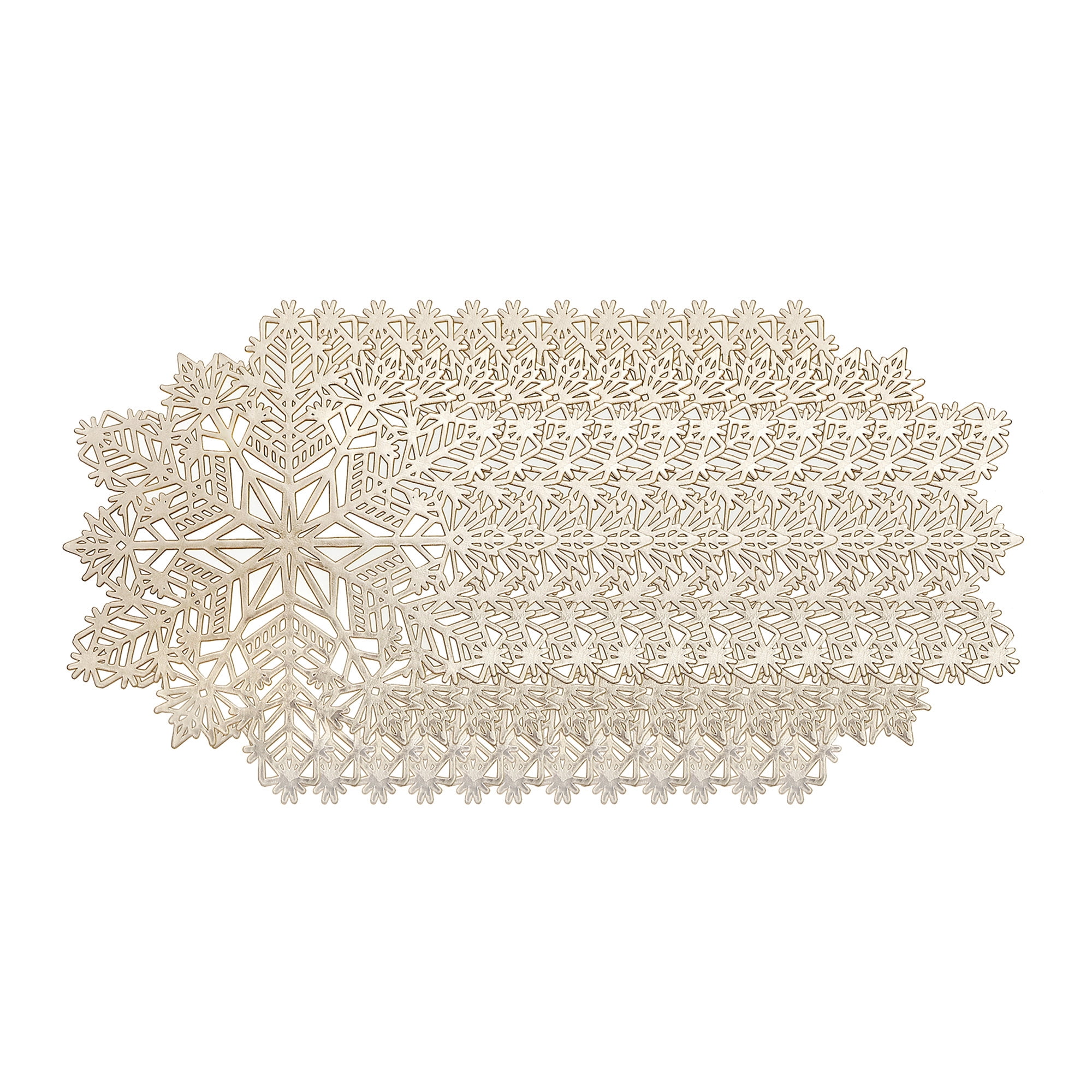 Pvc Cut Out Snowflake Placemat (Gold) - Set of 12