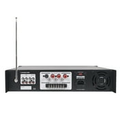 Sound Town Commercial Restaurant Bluetooth Amplifier + Surface-Mount Speaker Set, with One 6-Zone 70V/100V Amplifier with Bluetooth, 4 x 5.25-Inch Surface-Mount Speakers, Black (PAC180X4MS5B)