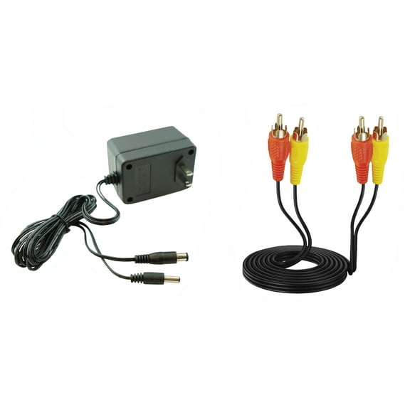 AC Power Supply Home Charger   Audio Video AV Cable RCA Adapter Cord To External TV Screen Monitor For Nintendo NES Systems Vintage Game Console Composite Extra Long Length 10 Feet