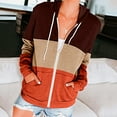 thumbnail image 2 of Timegard Womens Zip up Hoodies Sweatshirts Long Sleeve Color Block Pullover Fall Winter Comfy Clothing, 2 of 8