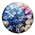 thumbnail image 4 of Designart "Blue Pink Hydrangea Hydrangea" Floral Oversized Wall Clock, 4 of 5