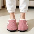 thumbnail image 6 of Knivor Closed Back Slippers for Women Slipper Socks Textured Solid Adjustable Hook and Loop Fuzzy Fleece Indoor Outdoor Non Slip House Shoes, 6 of 8