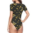 thumbnail image 4 of Easygdp Bumblebee Women's One-Piece Swimsuit Slim Fit Crew Neck Bodysuit Athletic Swimwear with Concealed Buckle - Medium, 4 of 9