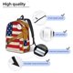 thumbnail image 3 of Disketp American Flag And Baseball print Canvas Backpack Lightweight Travel Daypack Student Rucksack Laptop Backpack-, 3 of 5