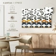 thumbnail image 5 of Elephant Stock Triangle Geometric Patterns Wall Art - Horizontal Multi Panel Canvas - Living Room Wall Decor - Abstract Multi Panel - White And Gray Decor - 57" x 36", 5 of 8