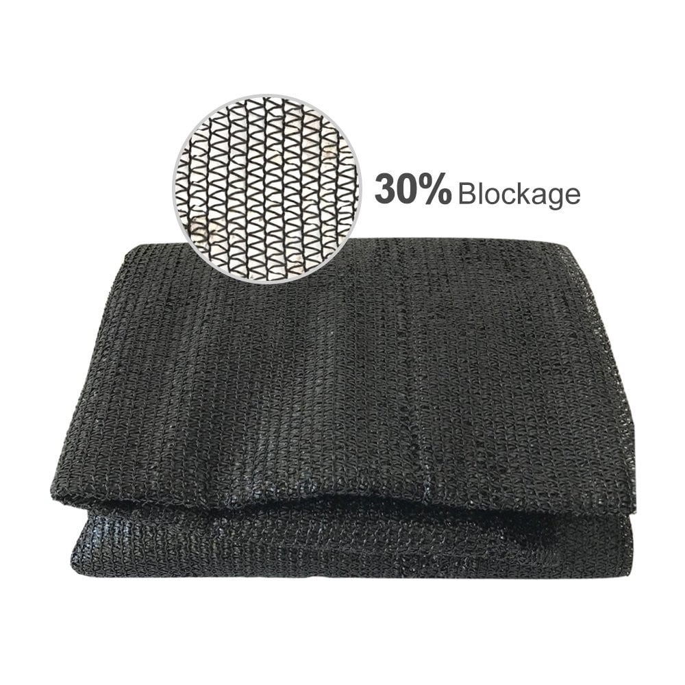 Agfabric 30% Sunblock Shade Cloth Cover with Clips for Plants 6.5’ X 20’, Black