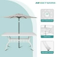 thumbnail image 4 of MEETWARM 7 Piece Outdoor Patio Dining Set for 6 Seater Dining Table Set, All-Weather Cast Aluminum Patio Conversation Set for Garden with 6 Chairs, 1 Rectangular Table, 2" Umbrella Hole, White, 4 of 7