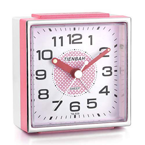Travel Clocks, Square Alarm Clocks with Snooze and Nightlight Travel