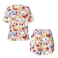 thumbnail image 6 of Wukai Cute Butterfly Flowers Women's Pajama Set,Short-Sleeve Top and Shorts with Elastic Waistband and Pockets for Loungewear, Yoga, and Casual Wear-Large, 6 of 8