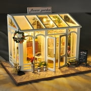 DIY Miniature Dollhouse , Flower with Furniture and LED Lights, Miniature House , Great Handmade Crafts Gift for Valentine's Day